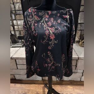 Chic Black Floral Blouse
